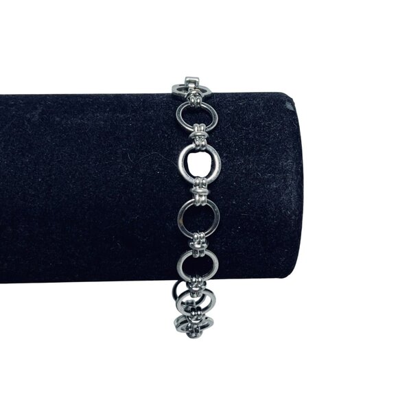 Chunky Silver Tone Round Link Bracelet (5797) - Picture 1 of 3